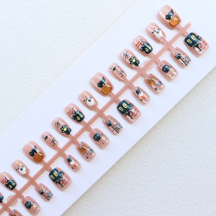Creative Halloween-Themed Press-On Nail Art Set Stornfield