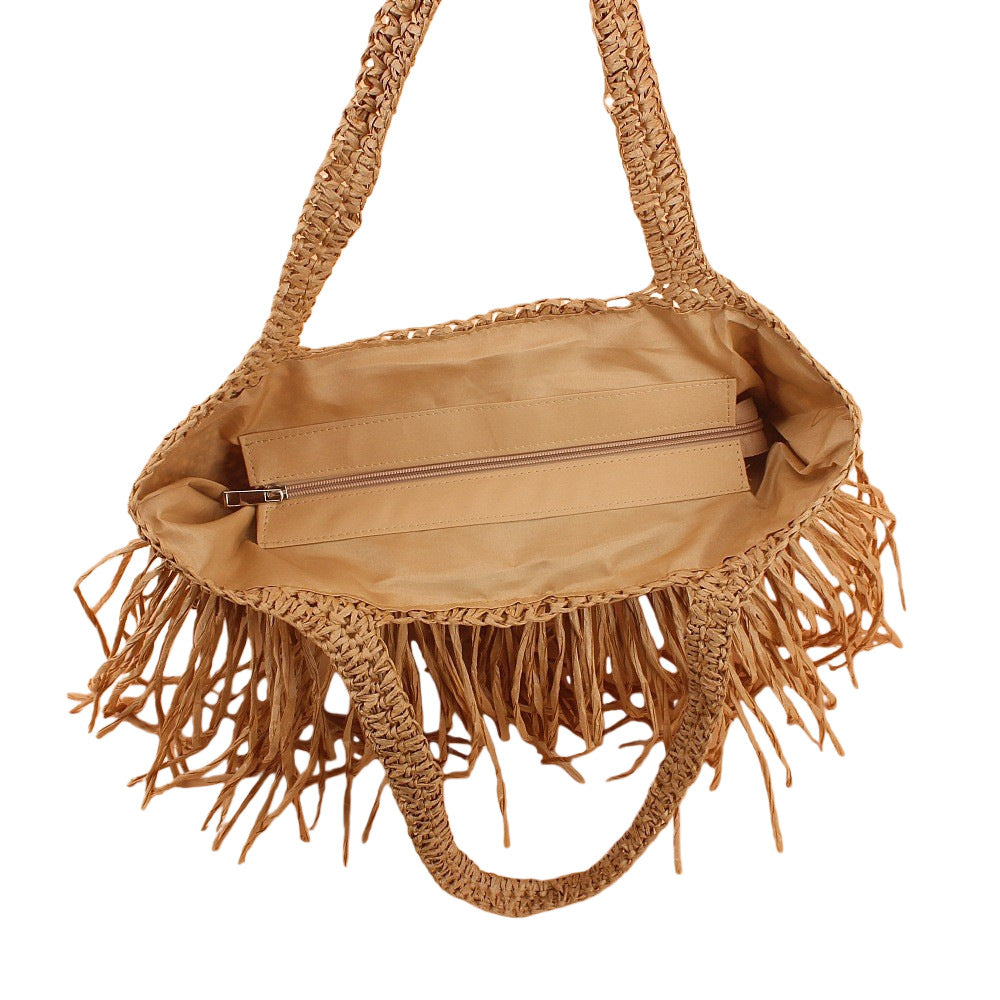 Fransige Tote Bag Made from Handmade Straw Stornfield