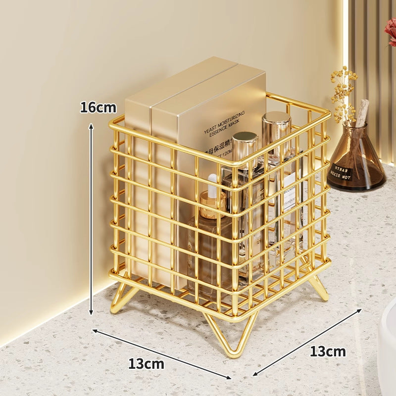 Square Metal Wire Vanity Organizer with Elevated Legs