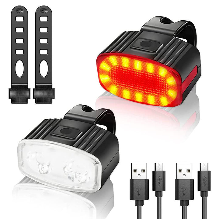 USB Rechargeable Bicycle Safety Light Set Stornfield