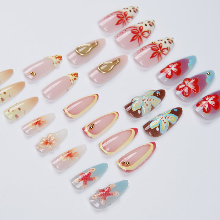Artificial Nail Set with Floral Accents Stornfield