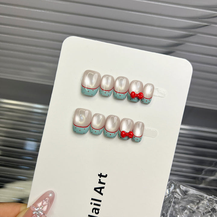 Stylish Cherry Accent Press-On Nail Set