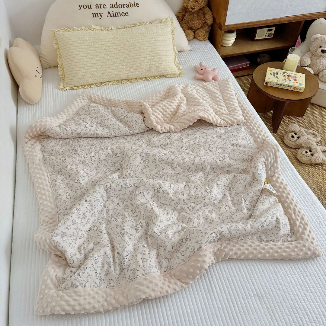 Reversible Minky Dot Plush Baby Blanket