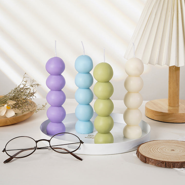 Stacked Sphere Sculptural Soy Wax Column Candle