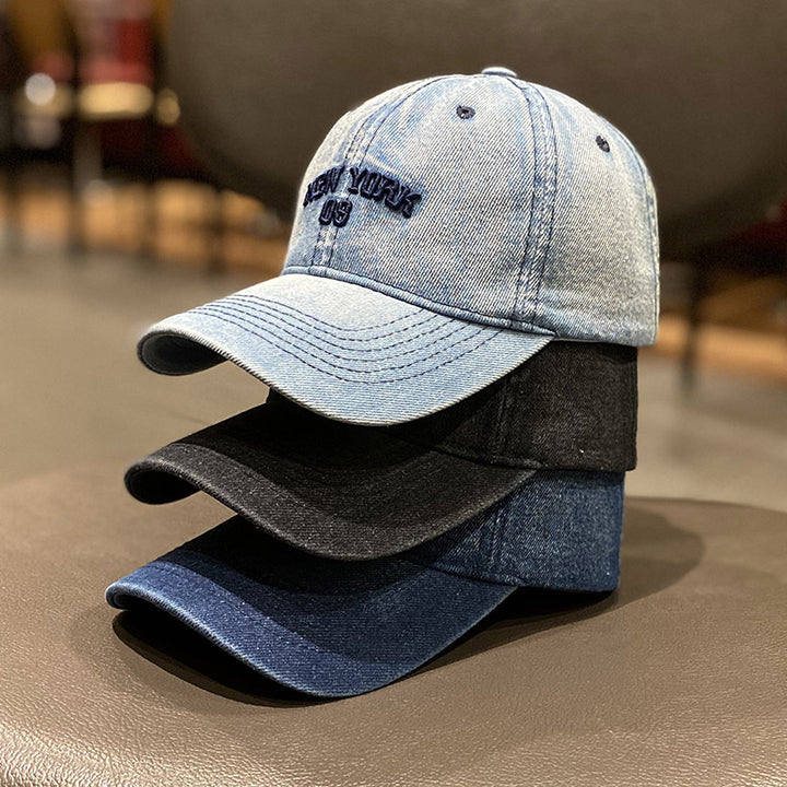 Men's Distressed Denim Style Baseball Cap Stornfield