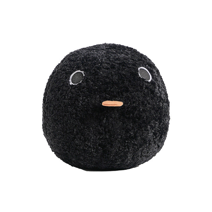 Round plush floor seat cushion with face application and shape-stable filling