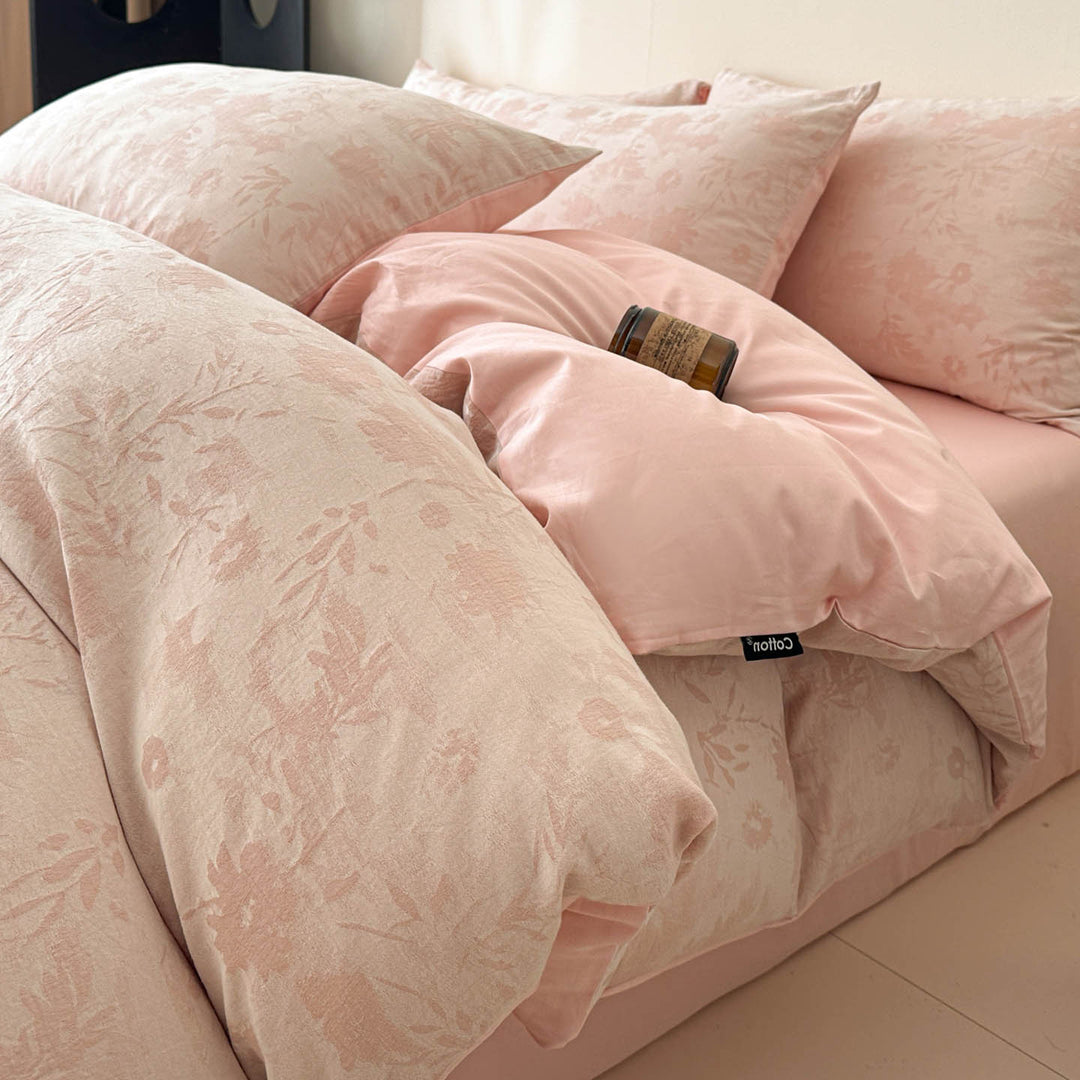 Reversible Printed Duvet Cover Set with Sateen-Feel Pillowcases