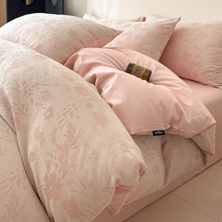Reversible Printed Duvet Cover Set with Sateen-Feel Pillowcases
