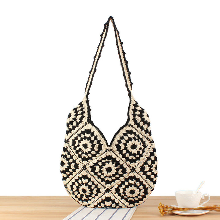 Handmade Macrame Shoulder Bag with Floral Patterns Stornfield