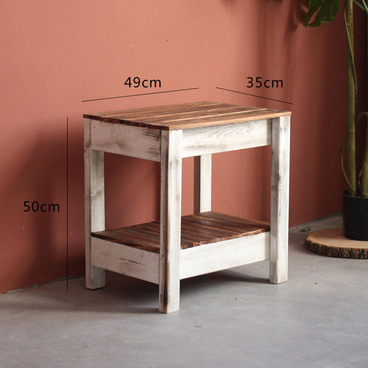 Handmade side table made of solid wood Stornfield