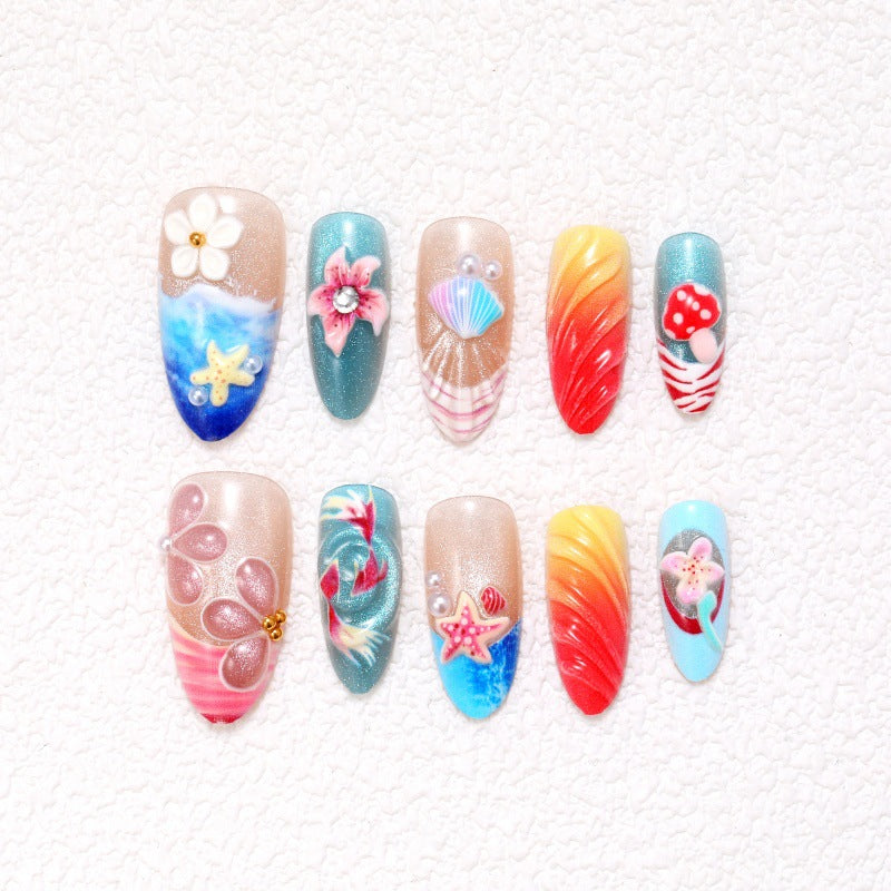 Artful nail designs with maritime motifs Stornfield