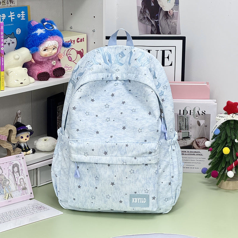 Stylish Star-Embellished Corduroy Backpack Stornfield