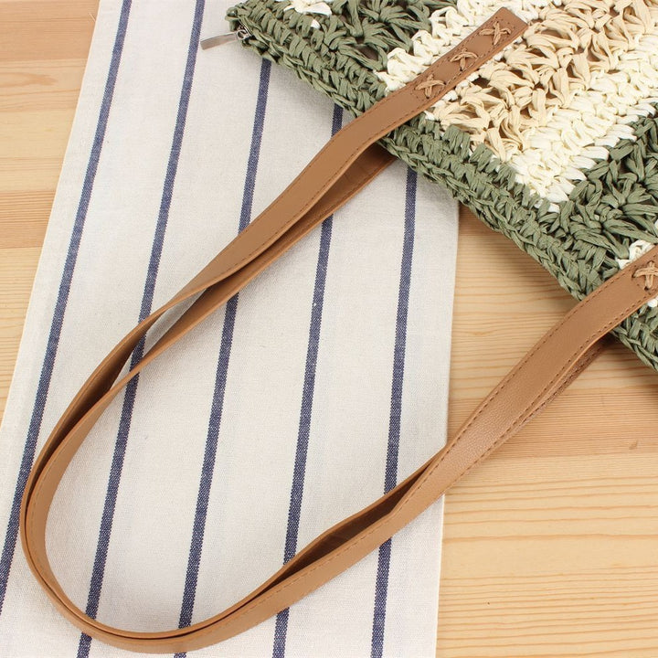 Braided tote bag with elegant leather handles Stornfield