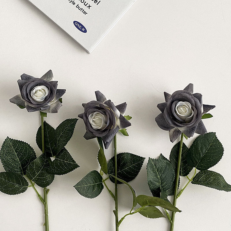 Artificial Silk Rose with Leaves