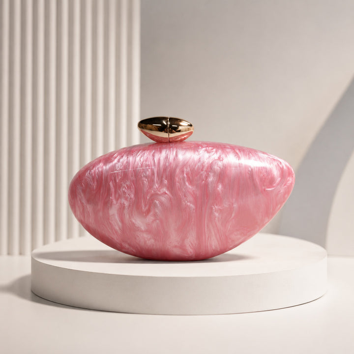 Luxurious Marble-Effect Clutch