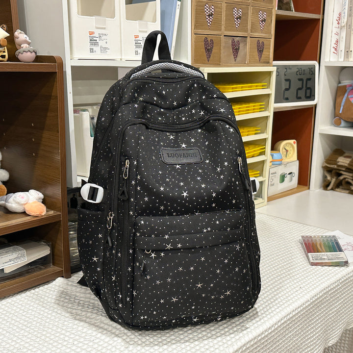 Star-Printed Multi-Pocket Backpack Stornfield