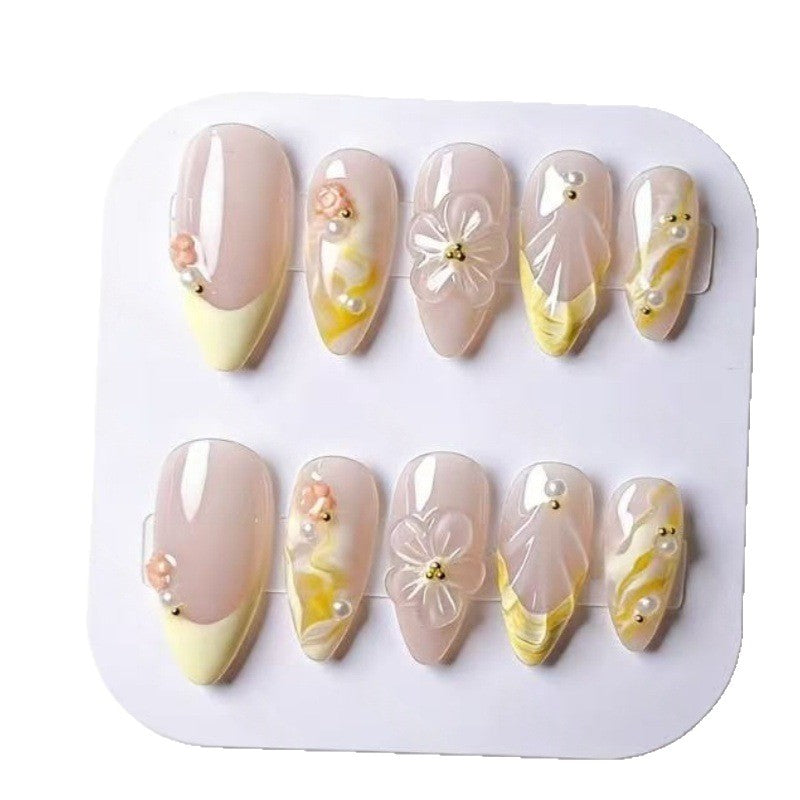 Artificial nails with floral and modern accents Stornfield