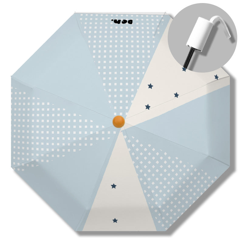 Women's folding umbrella with unique star pattern and practical carrying bag Stornfield