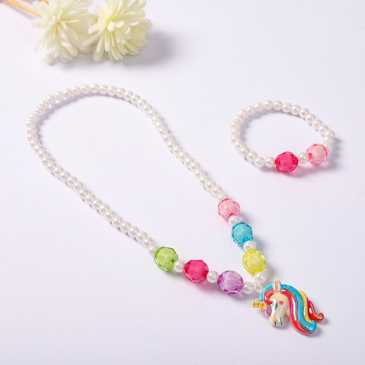 Playful jewelry set with unicorn pendant Stornfield