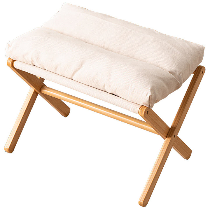 Folding Stool With Comfortable Padding And Sturdy Wooden Frame Stornfield