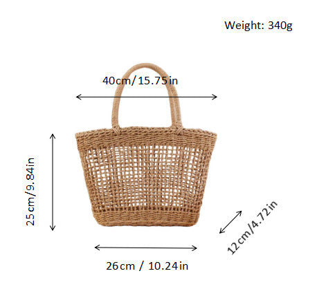 Handcrafted straw bag with fine structure Stornfield