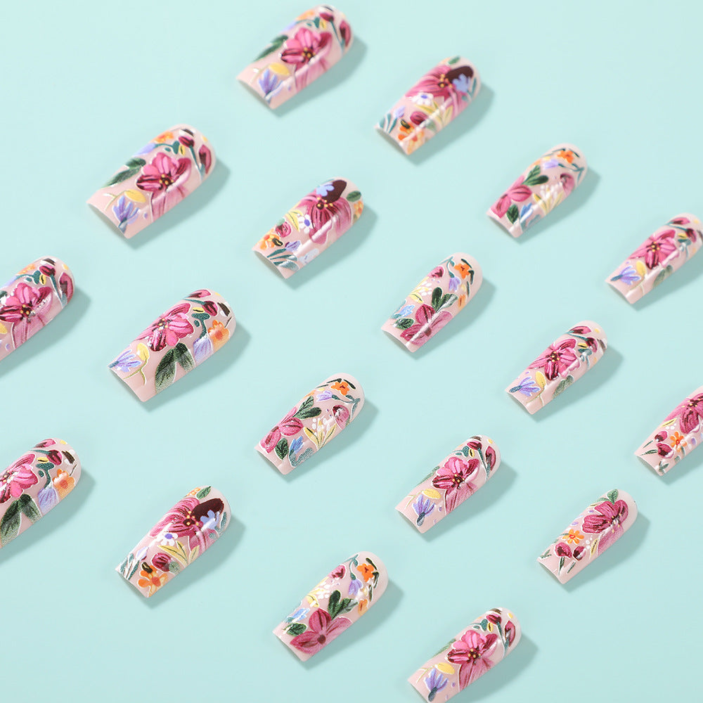 Artificial nails with floral accents Stornfield 1788541752