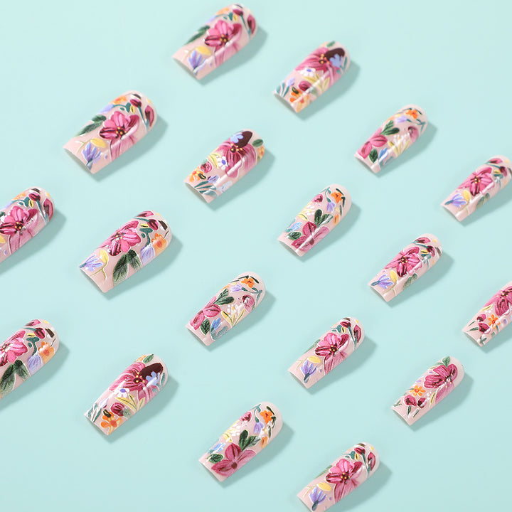 Artificial nails with floral accents Stornfield 1788541752