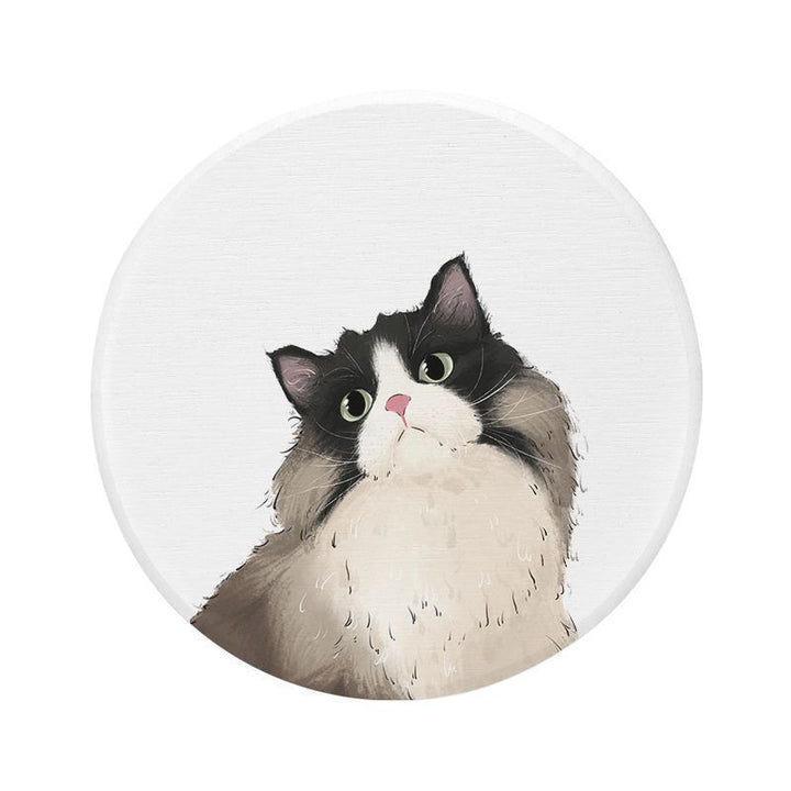 Cat-Themed Round Floor Mat