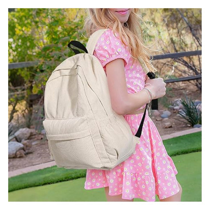 Cord backpack with deep storage and stylish accents Stornfield