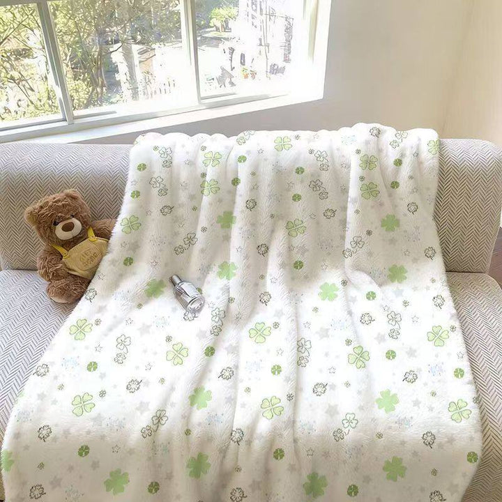 Floral Pattern Plush Throw Blanket