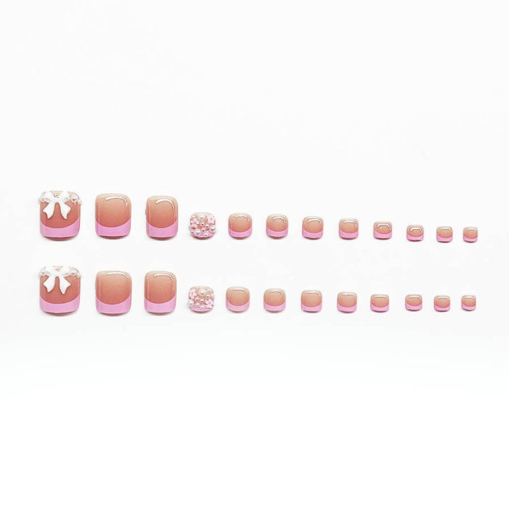 Decorative Press-On Nail Art Set with Floral and Bow Accents Stornfield
