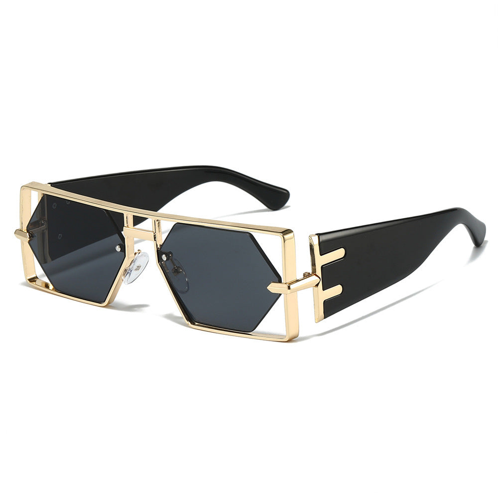 Geometric Shield Sunglasses with Premium Metallic Frame Stornfield