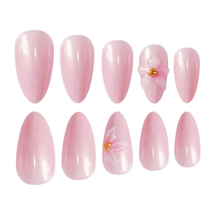 Elegant Floral Pointed Nail Art Extensions Stornfield