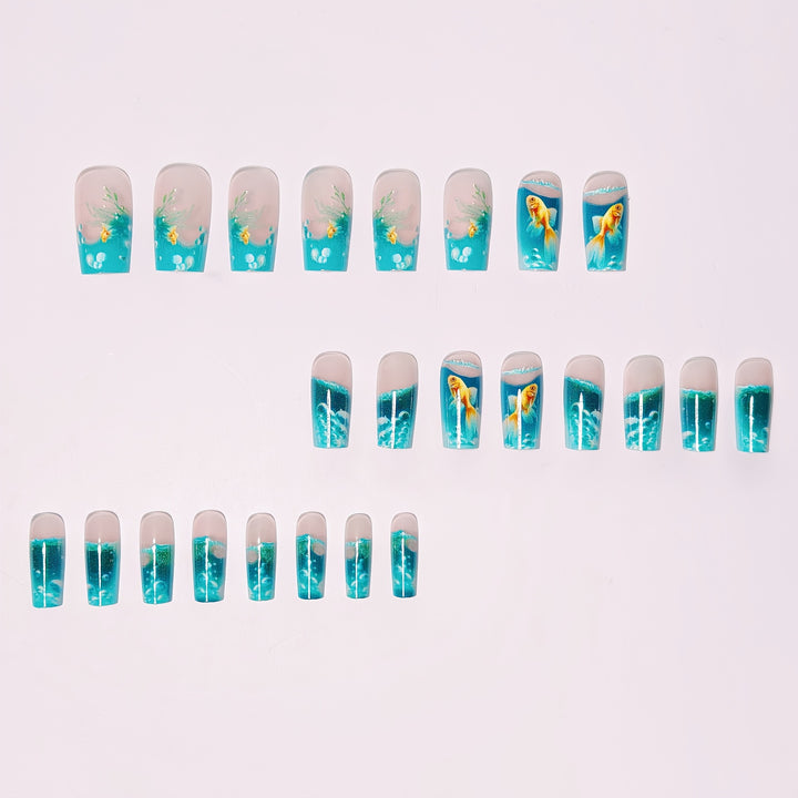 Artificial nails with Lively Water World motif Stornfield