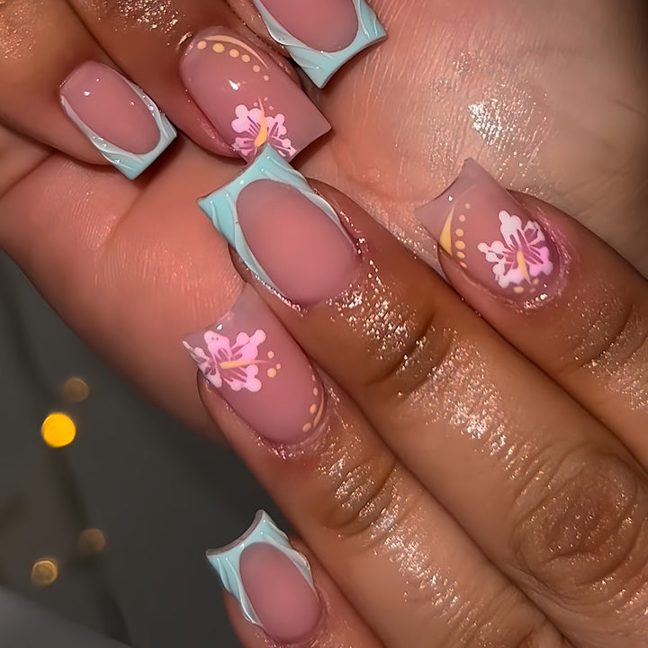 Artistic Floral Design Nail Extensions Stornfield