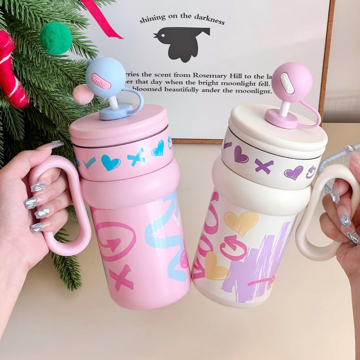 Women’s children’s drinking cup with integrated straw and playful design Stornfield