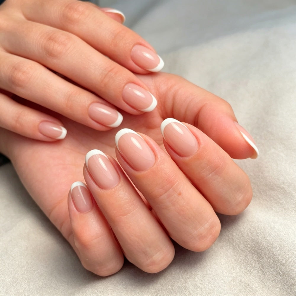 Elegant French Tip Acrylic Nail Enhancements