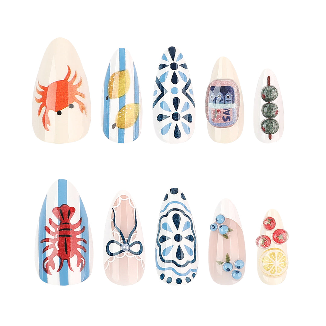 Artistic acrylic nails with unique designs Stornfield