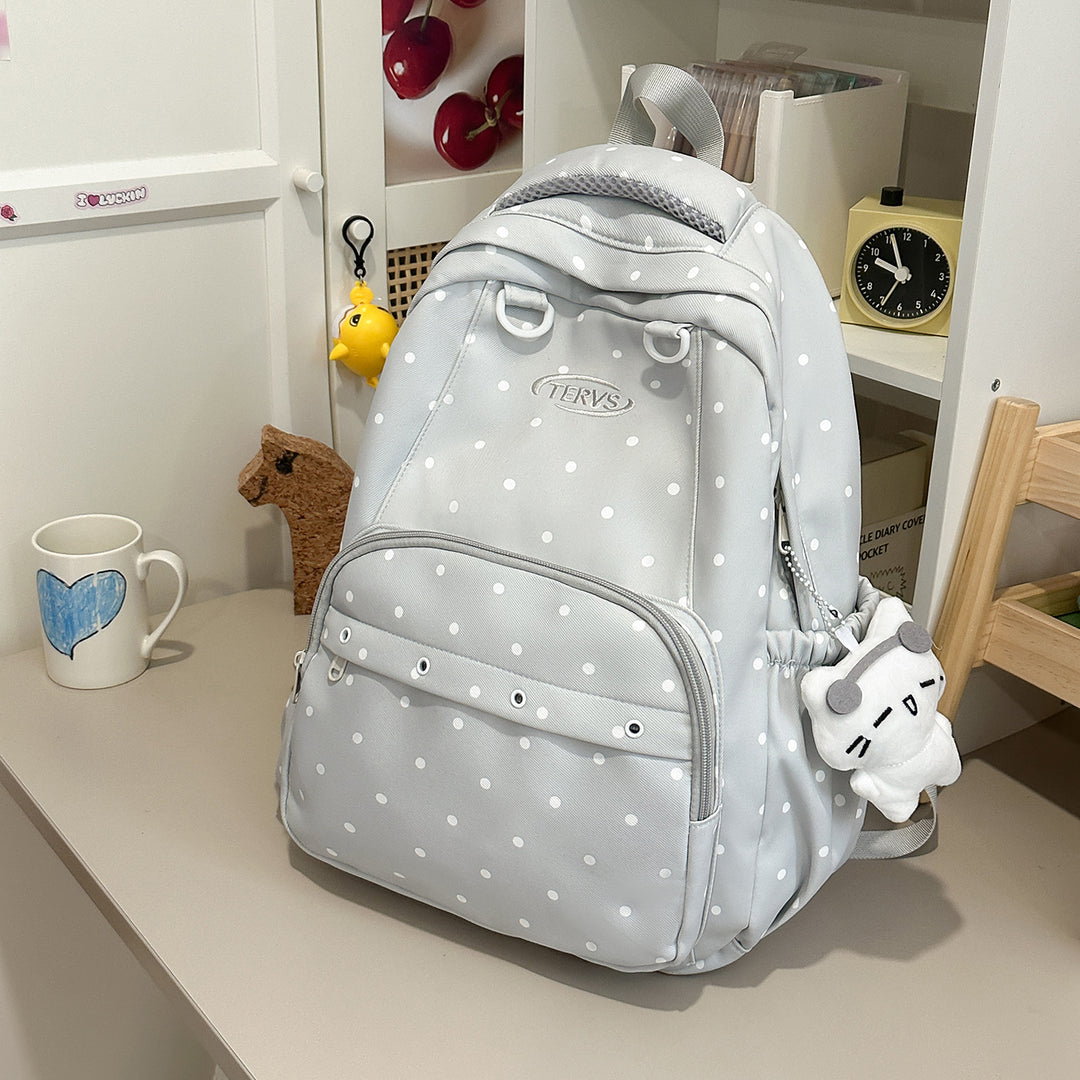 Polka Dot Print Backpack with Accessories Stornfield