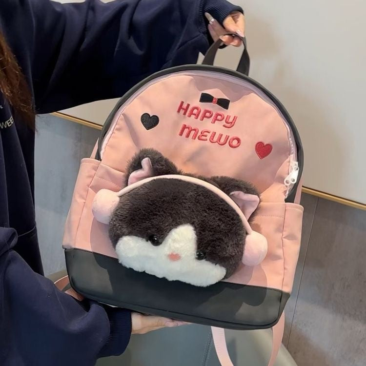 Backpack with Cute Plush Toy and Charming Design Stornfield