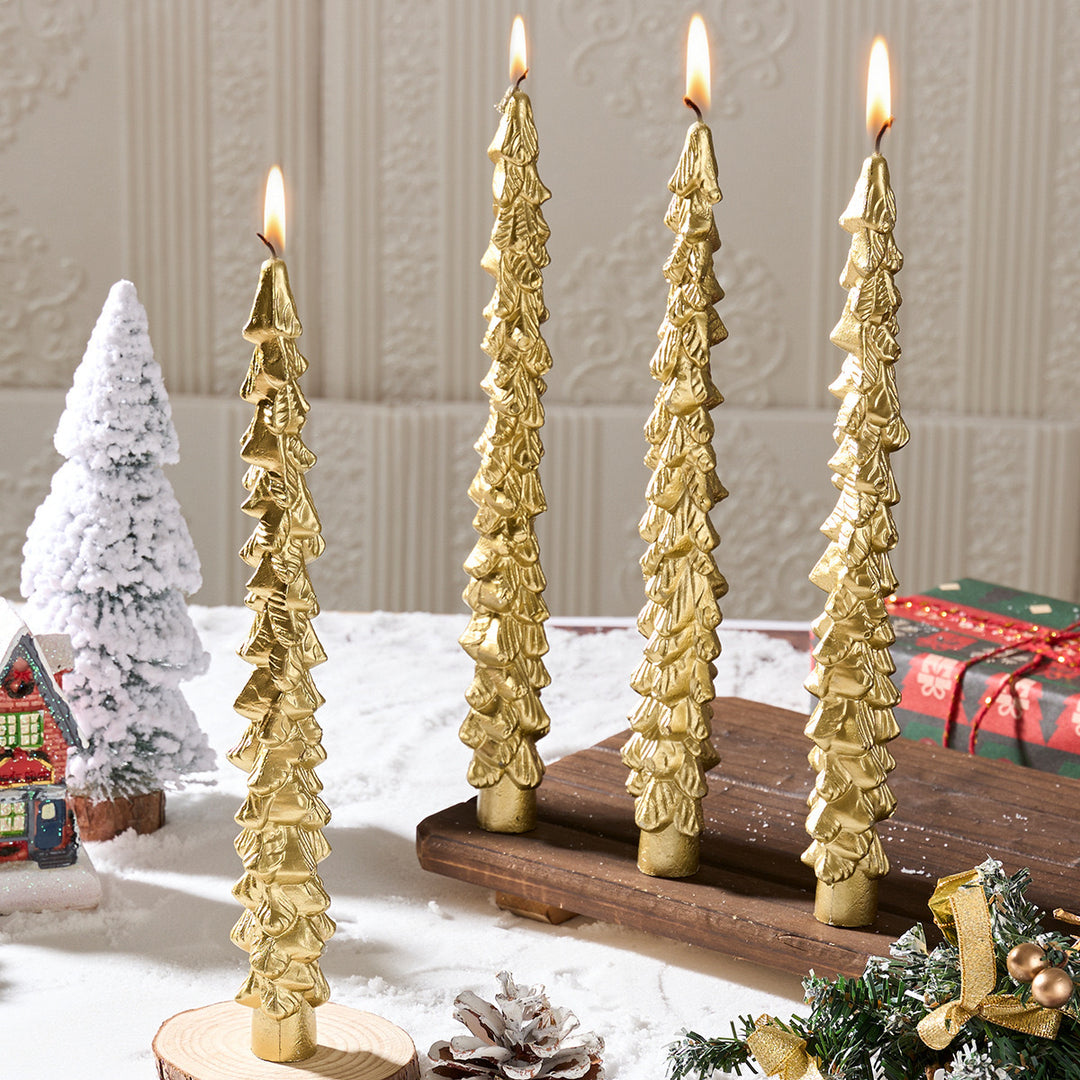 Handcrafted Sculpted Christmas Tree Taper Candle