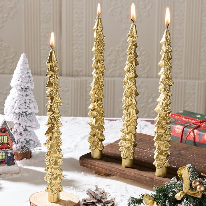 Handcrafted Sculpted Christmas Tree Taper Candle