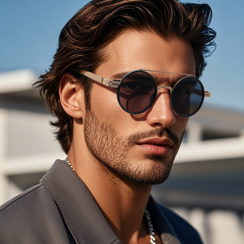 Ladies fashionable round sunglasses with minimalist design Stornfield