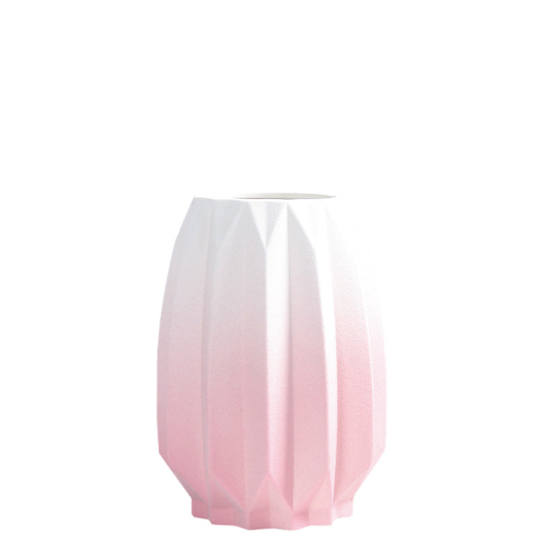 Textured Geometric Ceramic Flower Vase Stornfeild