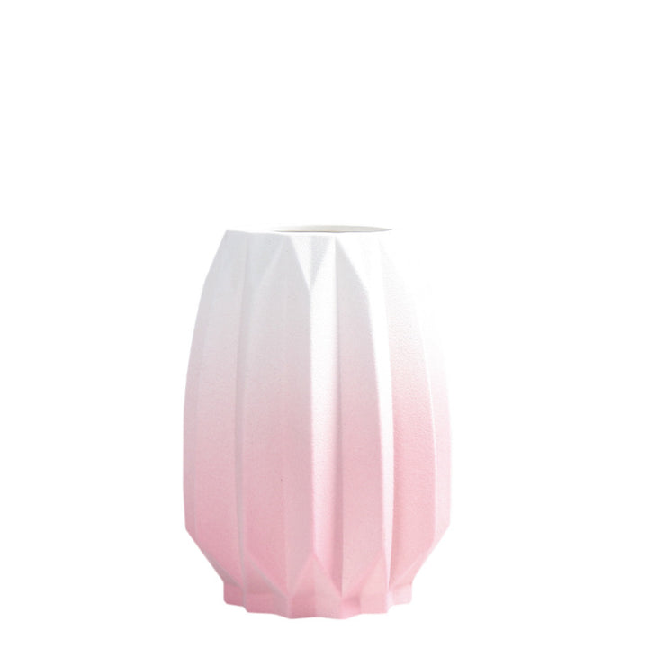 Textured Geometric Ceramic Flower Vase Stornfeild