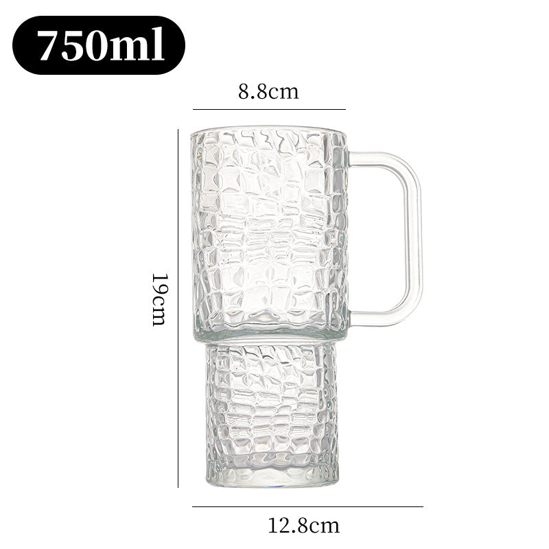 Unisex glass tumbler with textured design by Stornfield