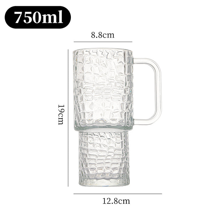 Unisex glass tumbler with textured design by Stornfield