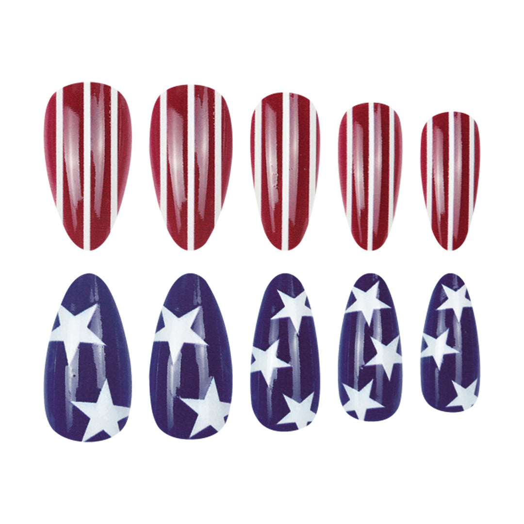 Patriotic Stiletto Press-On Nails Stornfield