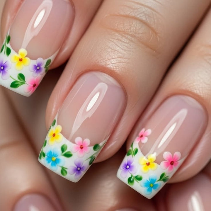 Artificial nails with floral designs and high-gloss finish Stornfield