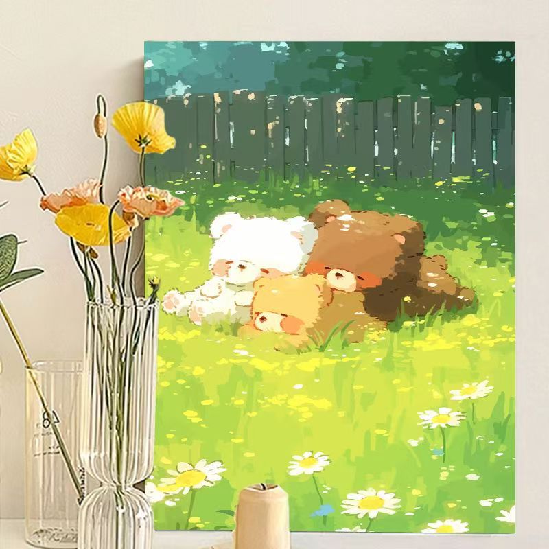 Cute Bear-Themed Art Canvas Print Stornfield